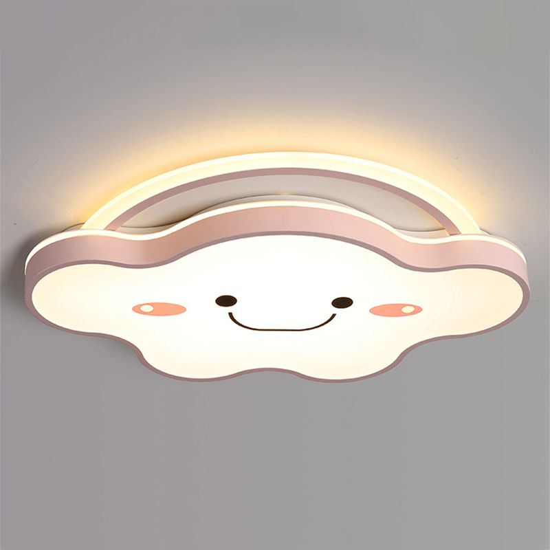 1 Light Cloud Ceiling Light Modern Macaron Style Metal Ceiling Lighting for Living Room