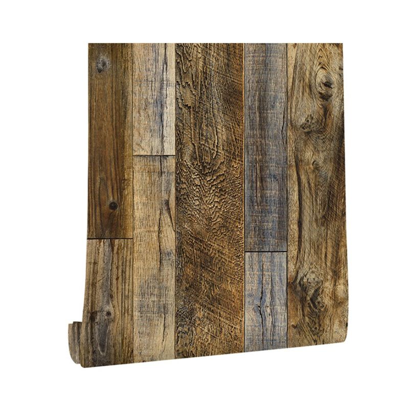 Temporary Adhesive Wallpaper Wood Effect Dark Color Industrial Plaster Wall Art for Living Room