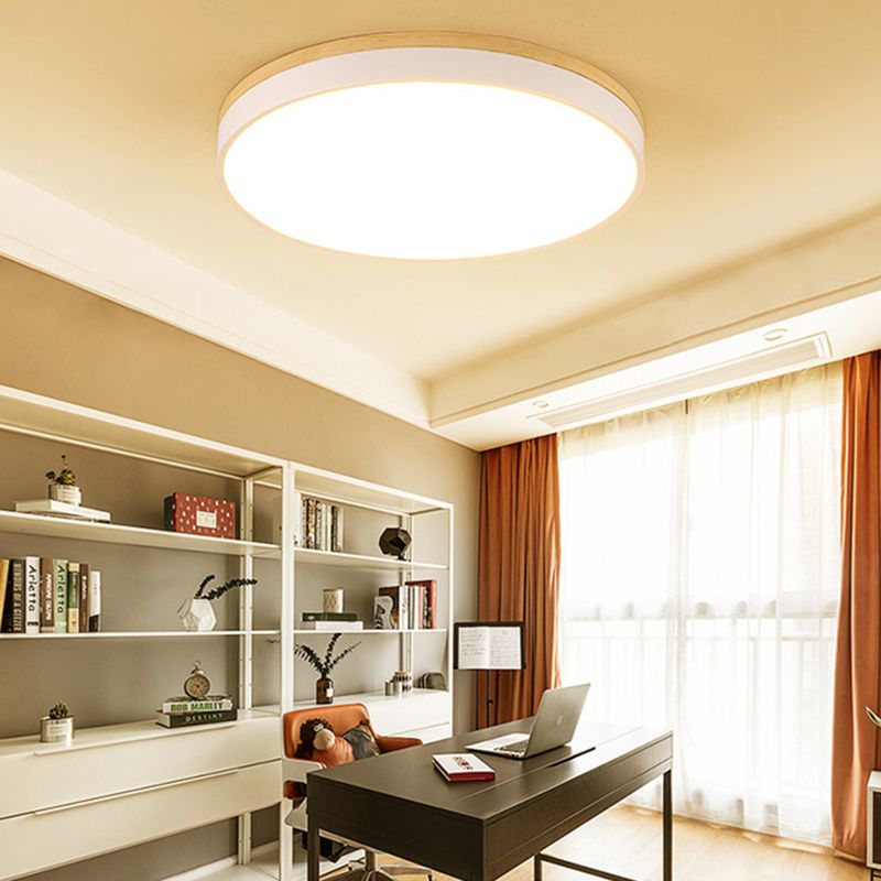 Lampe de plafond en bois de luminaire de montage de plafond moderne