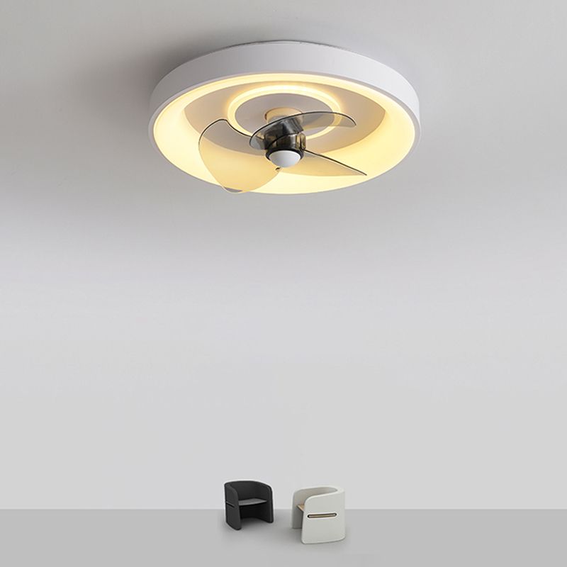 Ventola a soffitto in metallo a forma geometrica Stile moderno a 2 luci lampada a ventola del soffitto