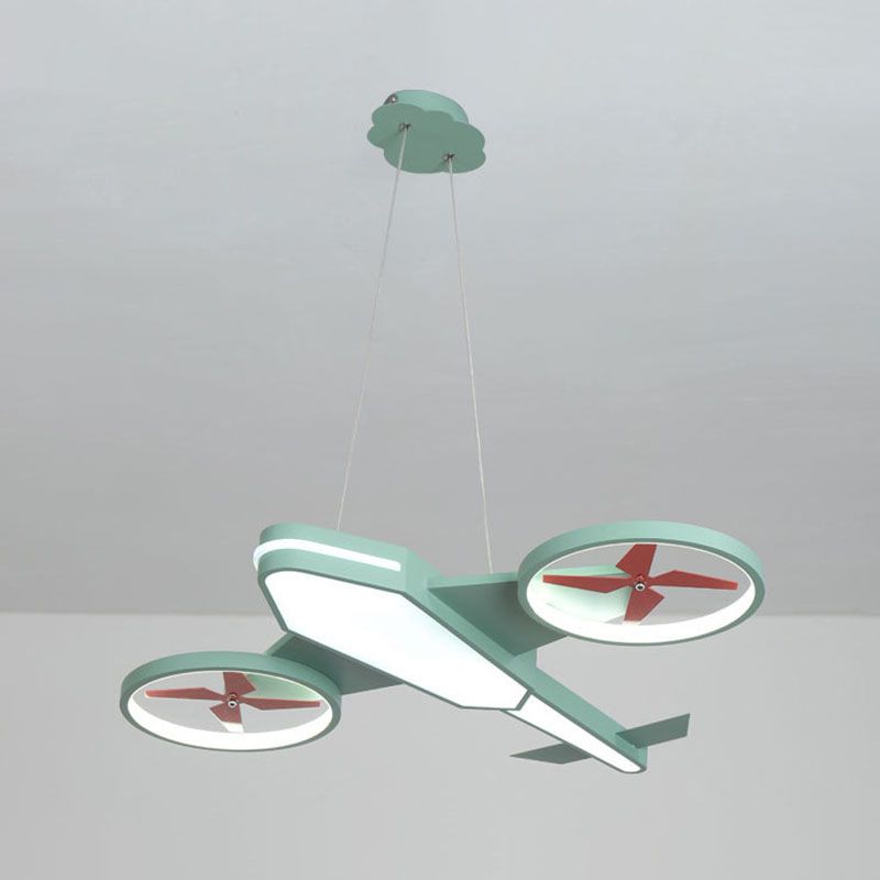 Kids Style Airplane Chandelier Lighting Acrylic Nursery LED Pendant Light Fixture