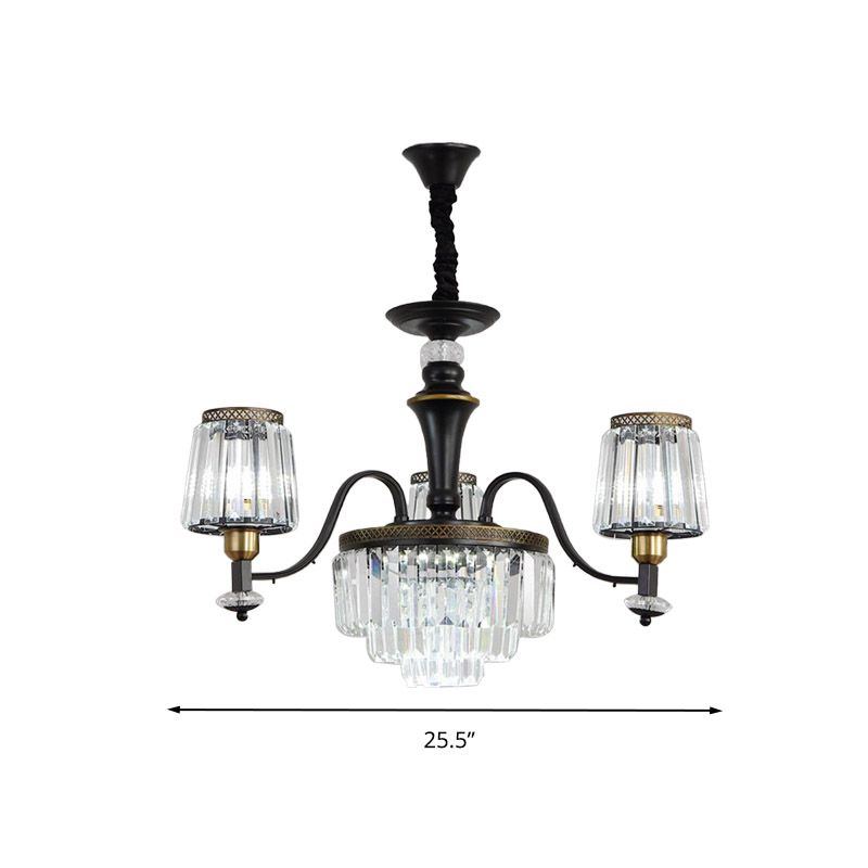 Lampaggio del lampadario Nero Sputnik Moderna 8/10/12 Luci di cristallo a bordo della lampada appesa, 33,5 "/37,5"/39 "