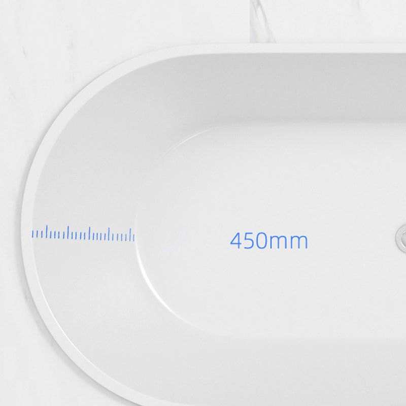 Contemporary Oval Drop-in Bathtub Soaking Acrylic Bath Tub in White