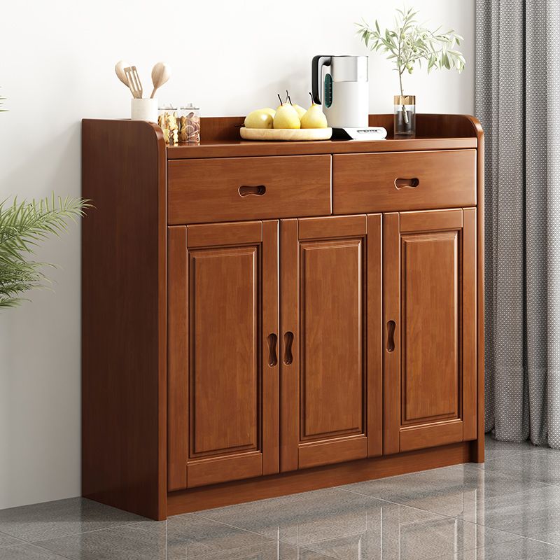 Modern Accent Cabinet with 2 Drawers and Shelfs in Rubberwood