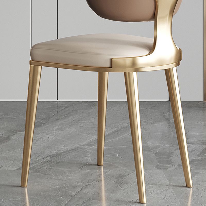 Glam Open Back Dining Chair Gold Legs Dining Room Side Chair