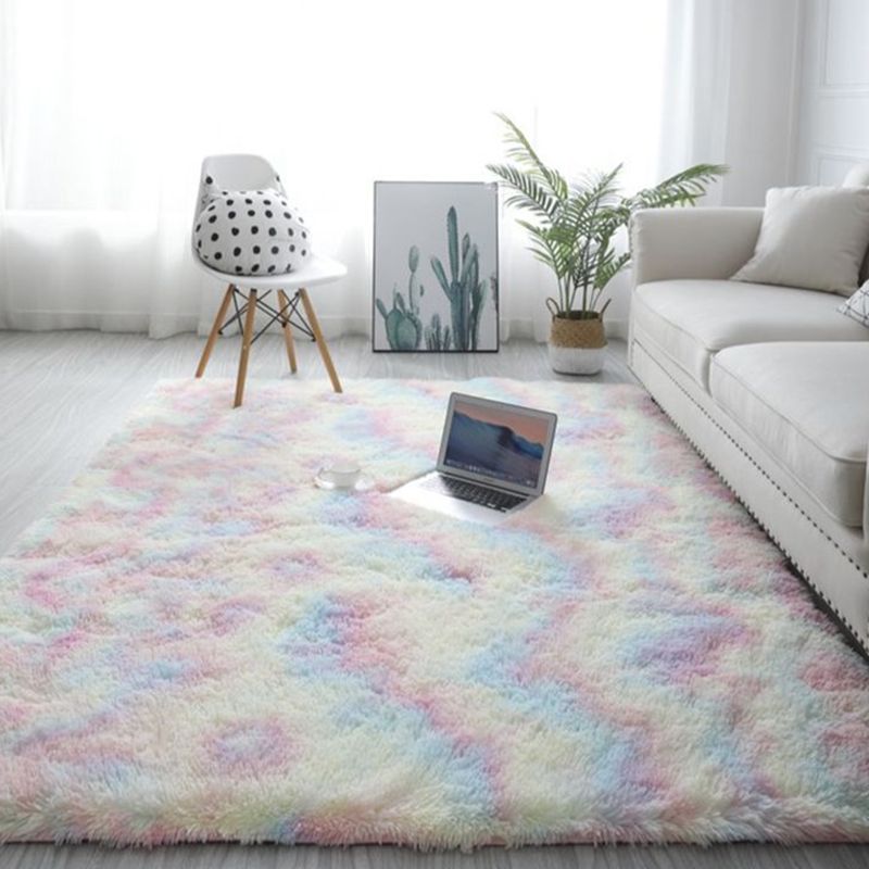 Coffee Tie Dye Indoor Carpet Polyester Casual Rug Shad Area Rug for Living Room