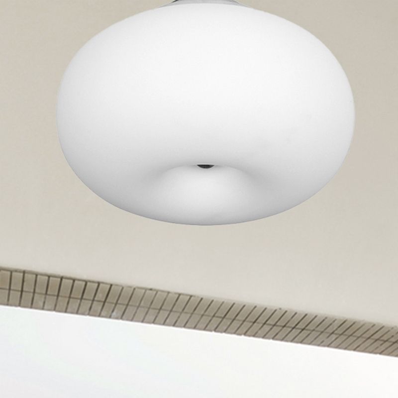 11"/15"/18" Wide Oblong Ceiling Flush Mount Light Modernist 1 Head White Flush Mount Lamp with Glass Lampshade for Balcony
