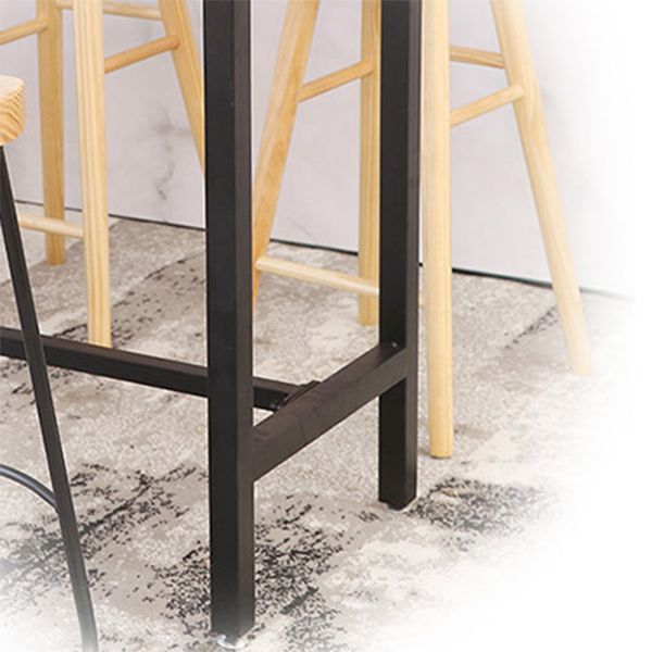 Industrial Rectangle Solid Wood Bar Table Set 1/5/9 Pieces Counter Table with Stools