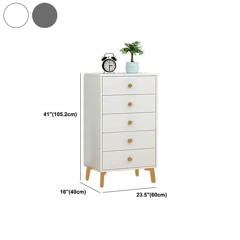 Glam Vertical Engineered Wood Storage Chest Bedroom Chest with Drawers