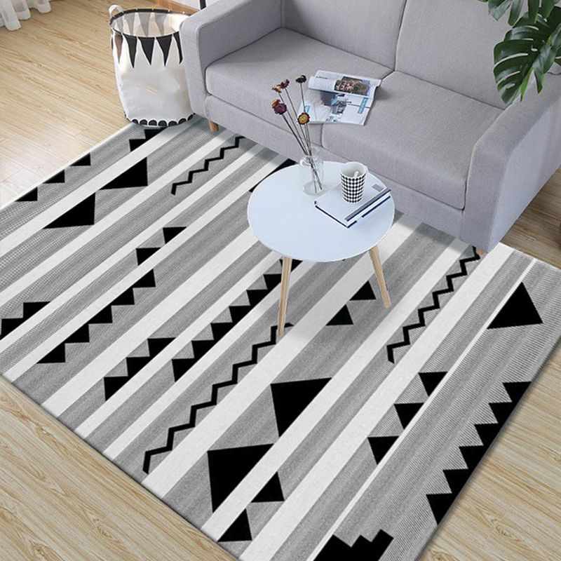 Classic Multi Color Geo Rug Polyster Glam Area Rug Non-Slip Backing Pet Friendly Carpet for Parlor