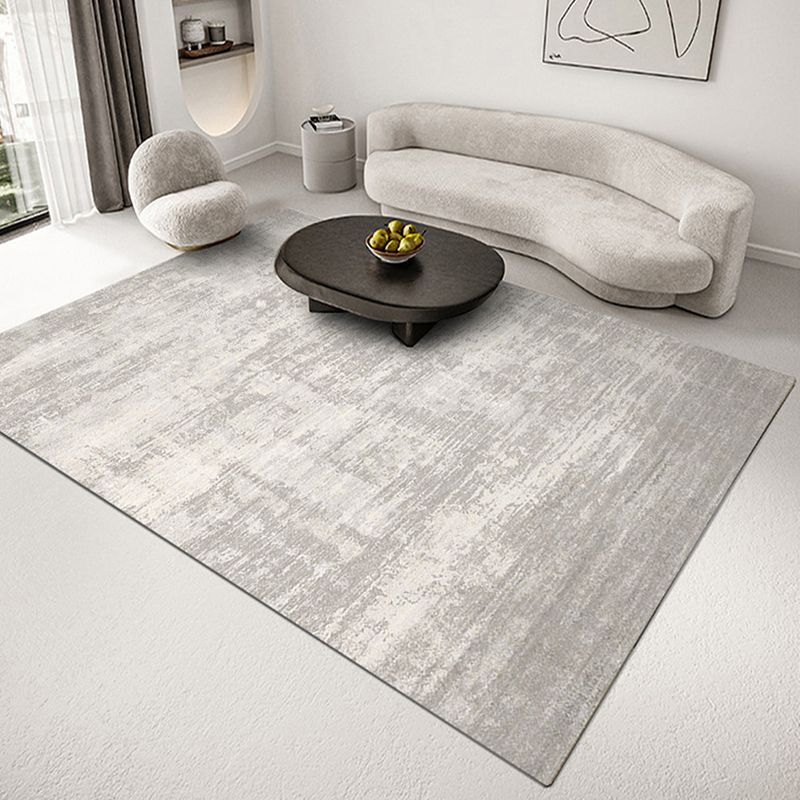 Grey Modern Rug Polyester Graphic Area Rug Washable Rug for Living Room