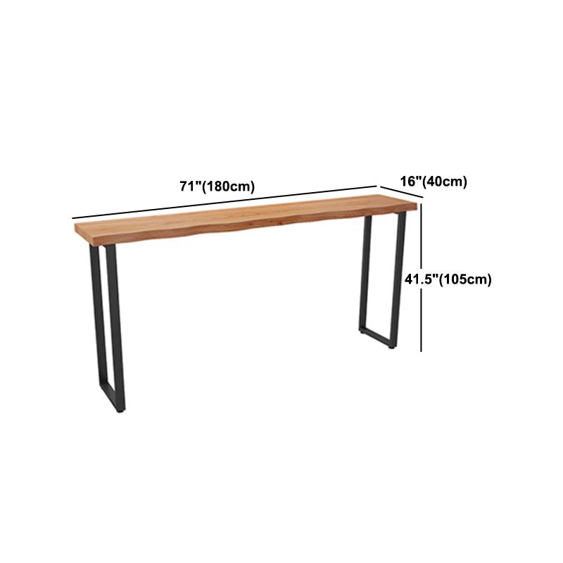 Modern 1/4 Pieces Bar Table Set Rectangle Pine Wood Counter Table with Stools for Balcony