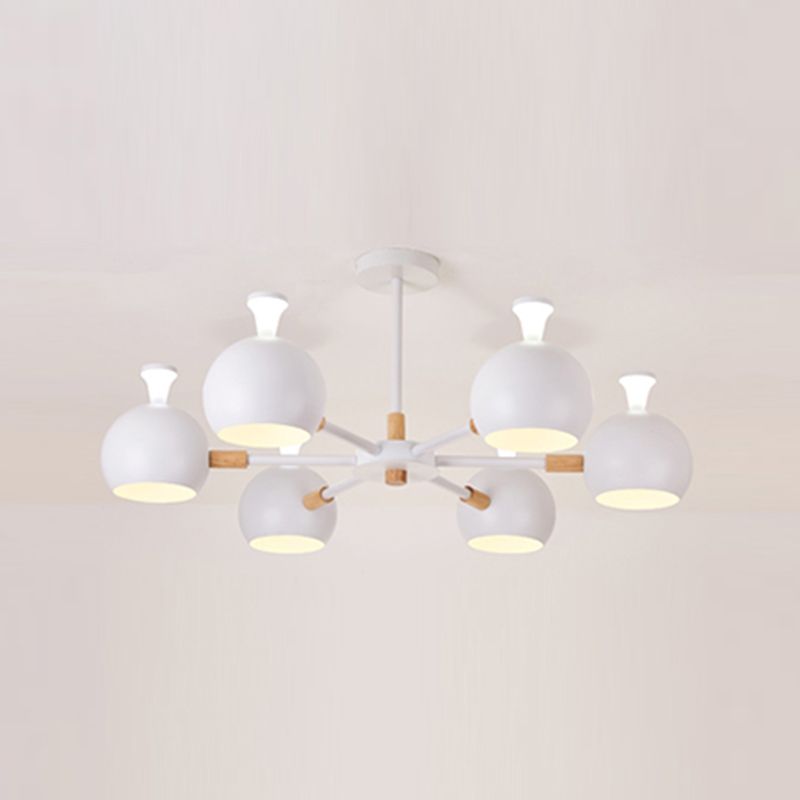 Multi Light Spherical Branch Hanging Light Modern Style Metal Hanging Lighting for Bedroom