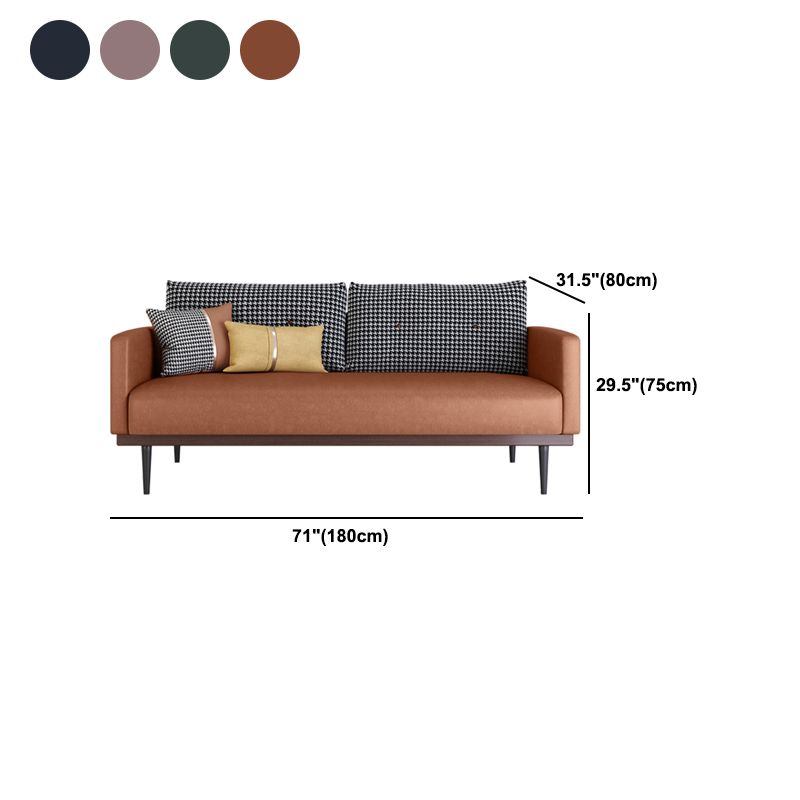 29.5" H Contemporary Faux Leather Square Arm Sofa for Living Room