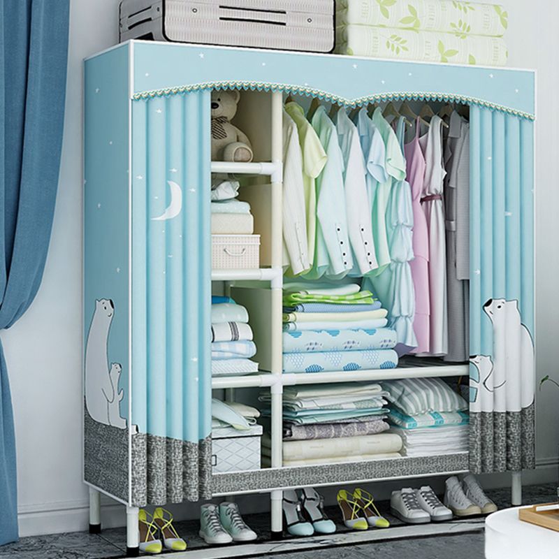 Stainless Steel Frame Wardrobe Cabinet Modern Style Wardrobe Armoire