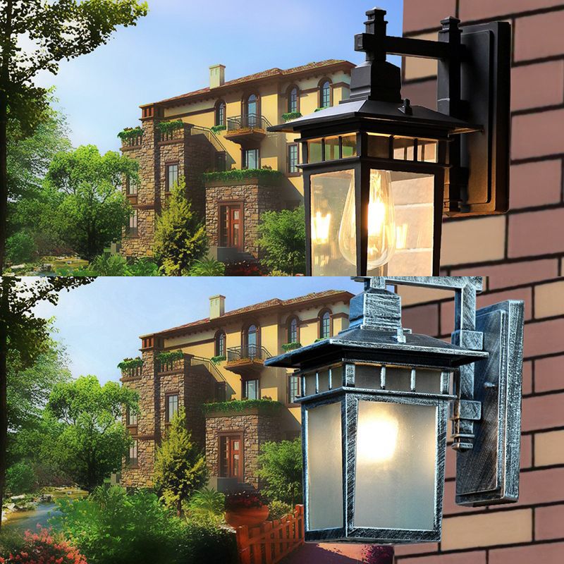 1 Fispositi di illuminazione per pareti in vetro chiaro chiaro per la parete industriale a parete quadrata per la sala per sala e foyer