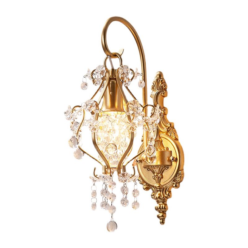 Unique Shape Metal Mirror Wall Light Modern Style 1 Light Mirror Wall Light Sconce in Gold