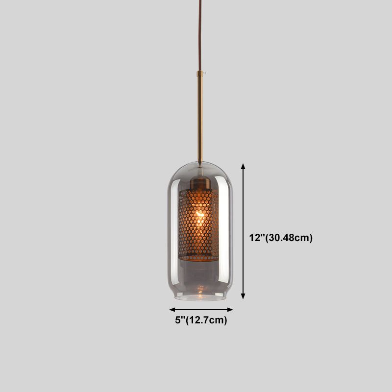 Glass Shade Hanging Light Industrial Style Pendant Lighting Ayémorrat pour le salon