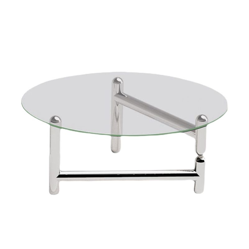 3 Legs Minimalist Coffee Round Table Open Shelf Cocktail Table
