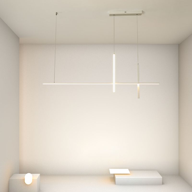 Simple Style Adjustable Length Hanging Lamp 3-Light Island Light Fixture for Kitchen