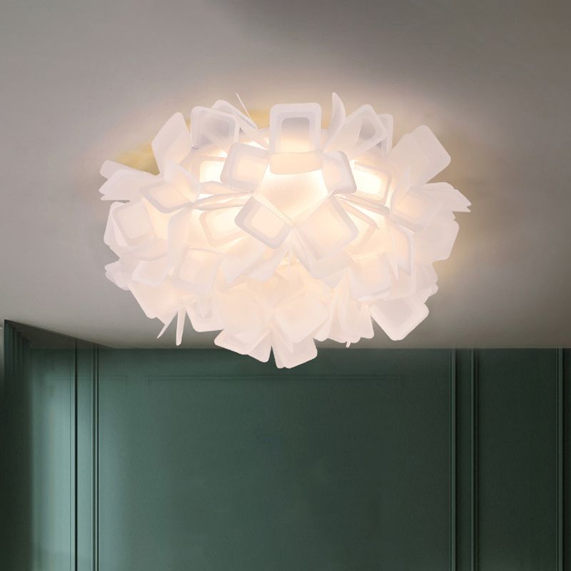Plafonnier sinueux Art déco avec abat-jour en acrylique, éclairage encastré pour chambre à coucher