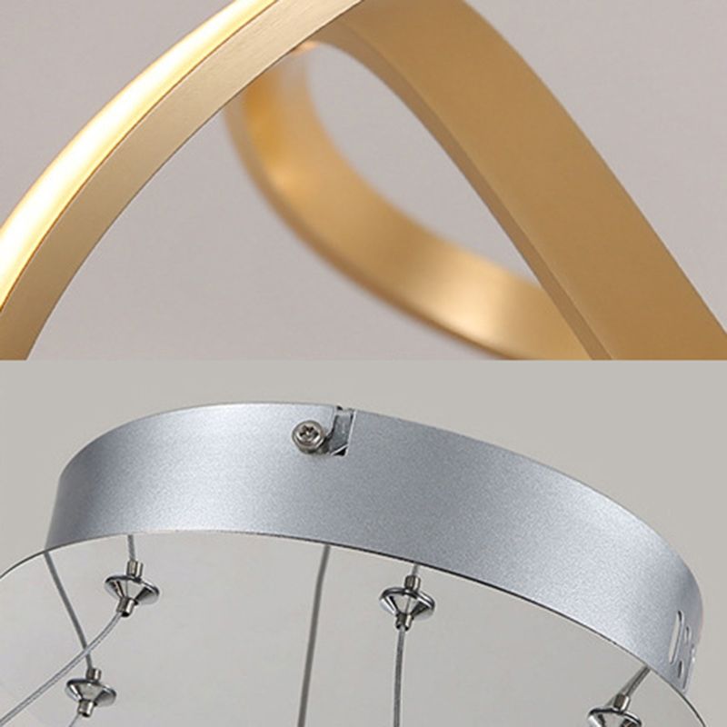 Postmodern Minimalist Twisting Chandelier Lamp Acrylic Hanging Pendant Lights for Restaurant