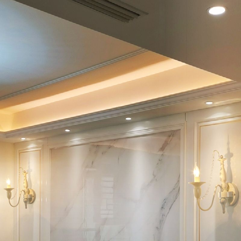 Candle Shape Crystal Wall Sconces Modern 1/2-Light Wall Mount Light Fixture in White