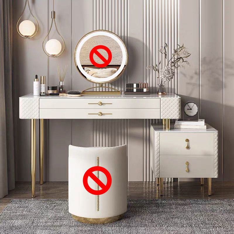 White Makeup Table for Bedroom With Drawer 15.74" W x 31.49" H