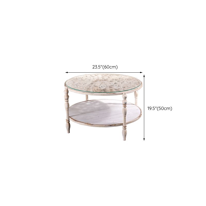 19"H French Country Side Table Metal Round Accent Side Table