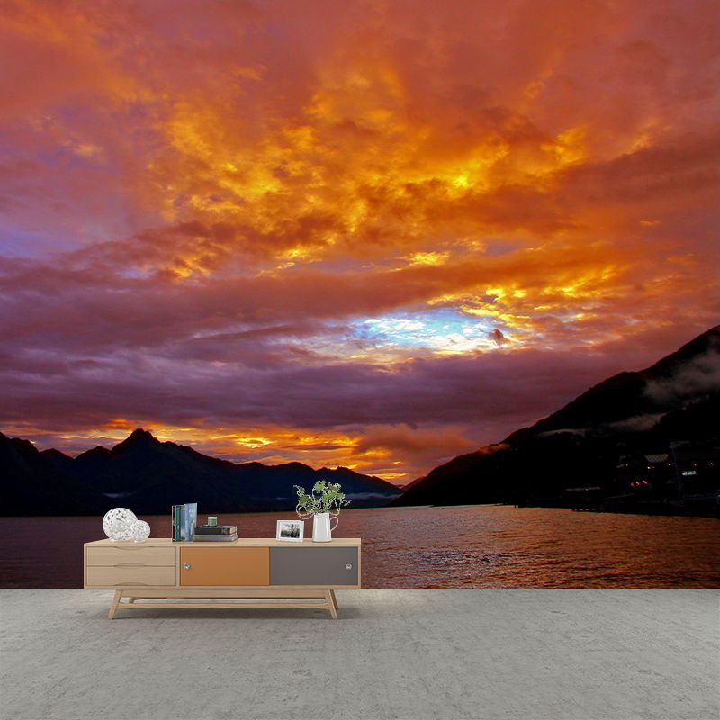 Modern Style Sky Mural Wallpaper Mildew Resistant for Home Decor