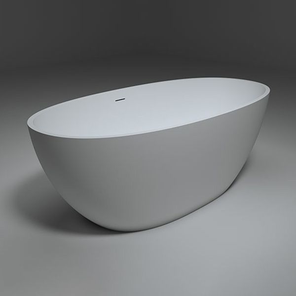 Modern Stone Oval Bathtub Antique Finish Freestanding Bath Tub
