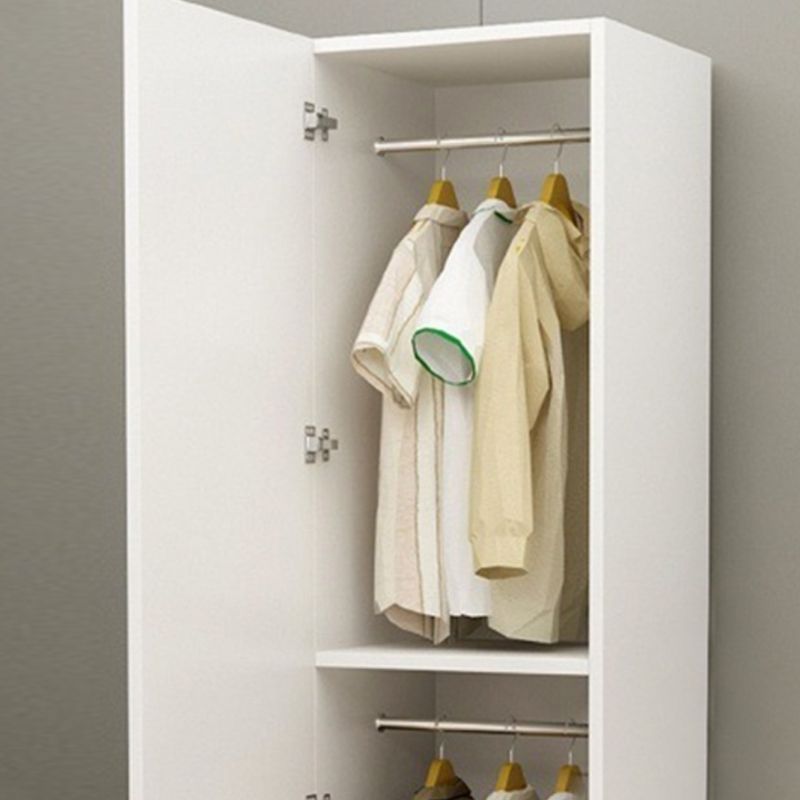 Contemporary White Wardrobe Armoire Hinged Wardrobe Cabinet for Home