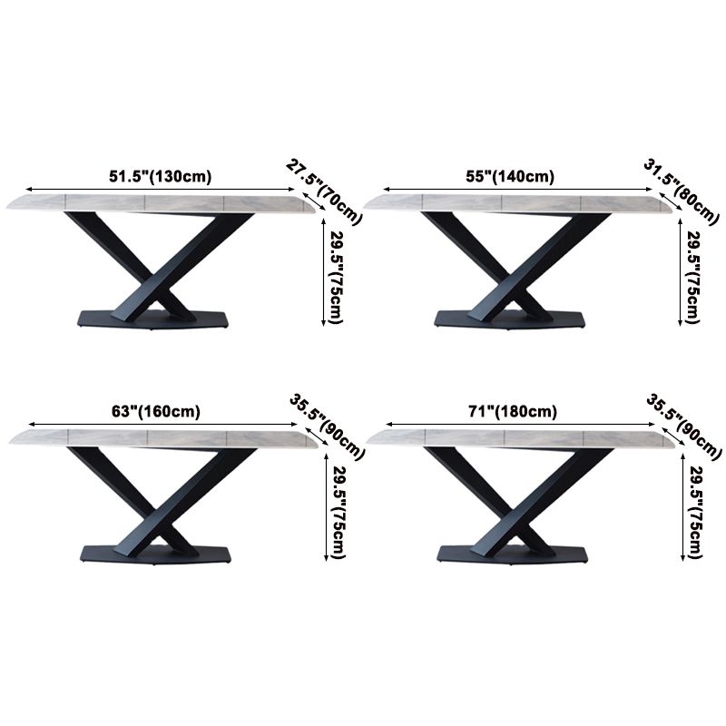 Mesa de comedor de piedra sinterizada de estilo moderno mesa gris rectángulo con pedestal