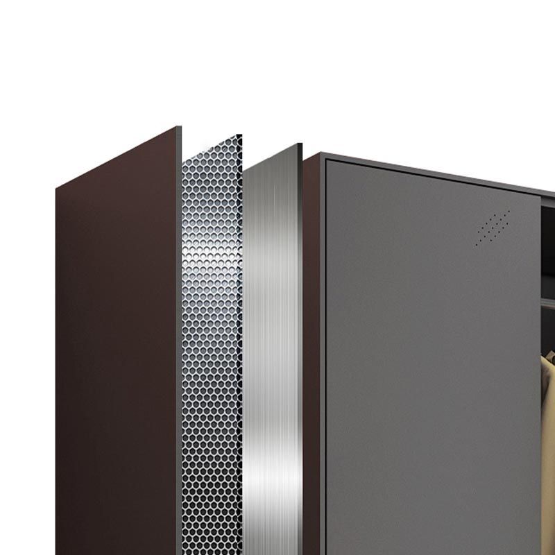 Hinged Wardrobe Cabinet Contemporary Metal Wardrobe for Bedroom