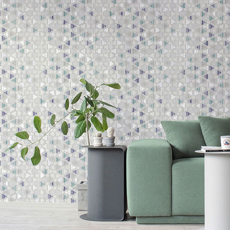 Stain-Resistant Tiny Rectangle Wallpaper Non-Woven Texture Simple Wall Art for Living Room