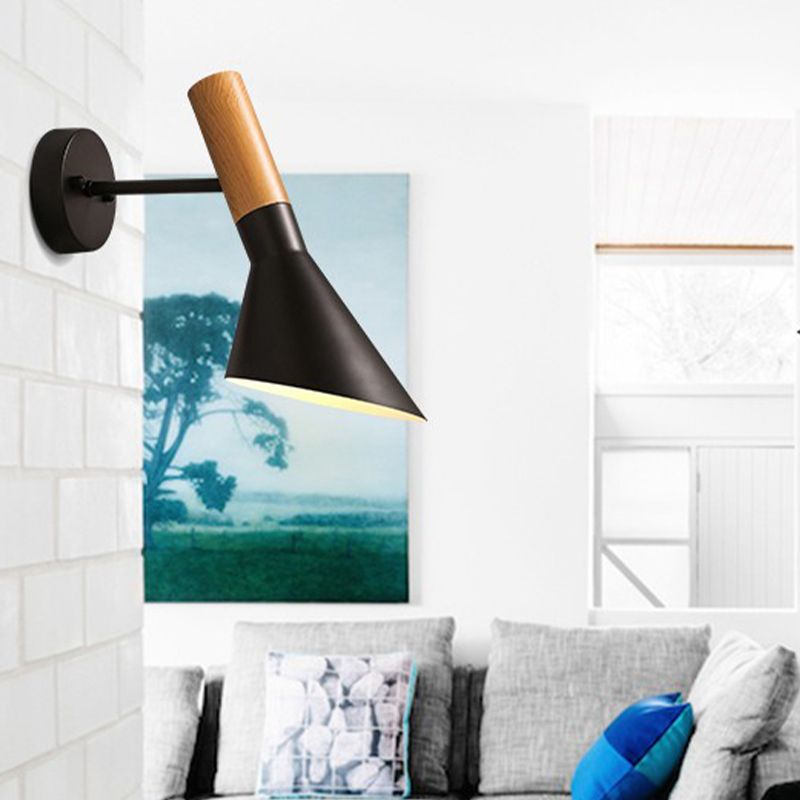 Metal Cone Shape Wall Sconce Modern Style 1 Light Wall Light Fixture