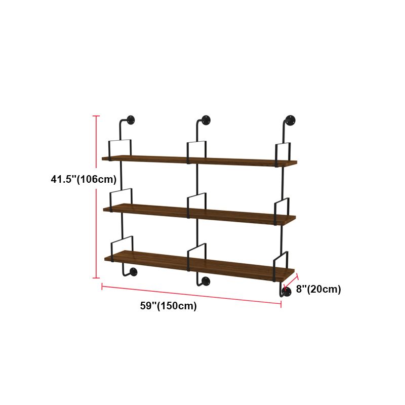 9.87"W Bookshelf Contemporary Style Wall Mounted Bookcase for Home Study Room