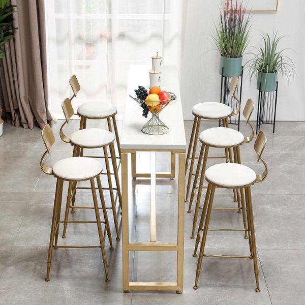 Glam Pub Table Solid Wood Bar Height Rectangle Bar Table for Breakroom