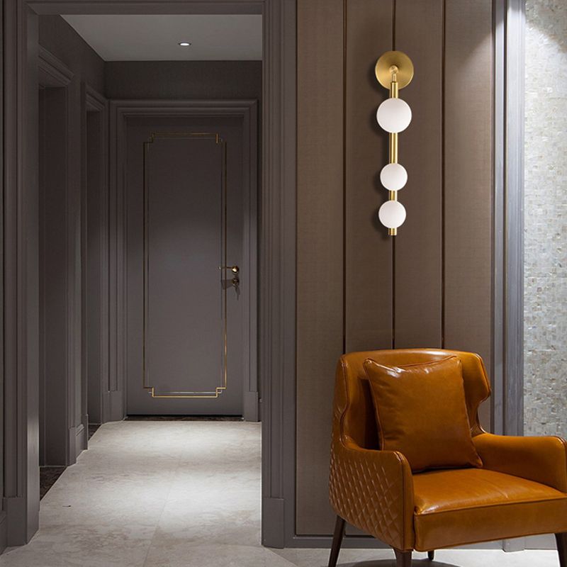 Luz de tocador esférico luz de pared moderna vidrio de estilo de lujo 3 luz de tocador de luz