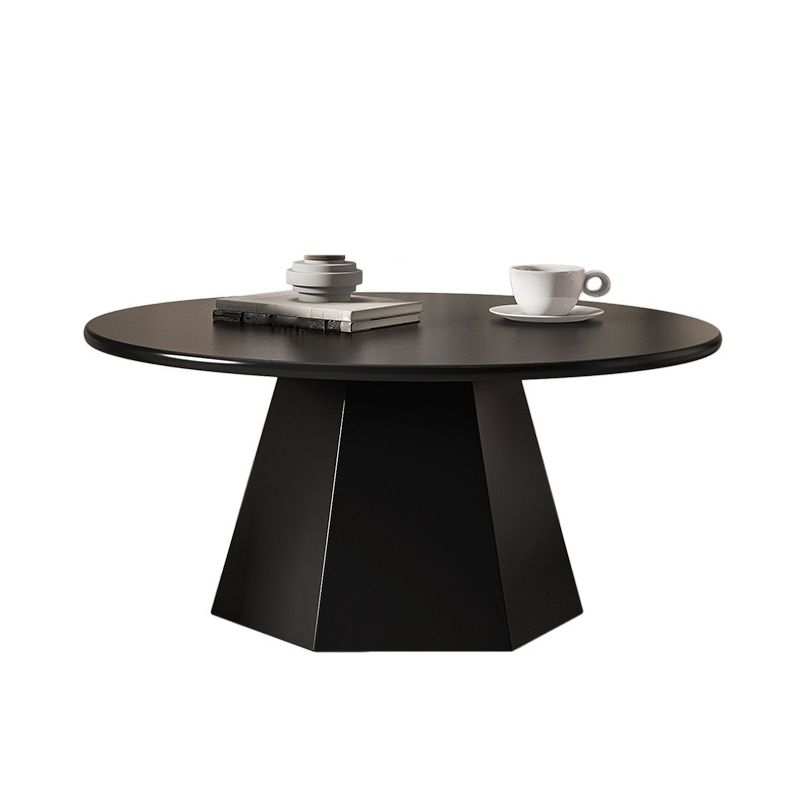 Pedestal Coffee Table Modern Black/White Cocktail Table for Room