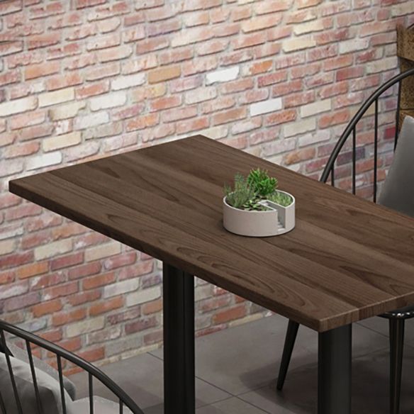 Industrial Style Solid Wood Top Dining Room Set with Rectangle Shape Dining Table Furniture