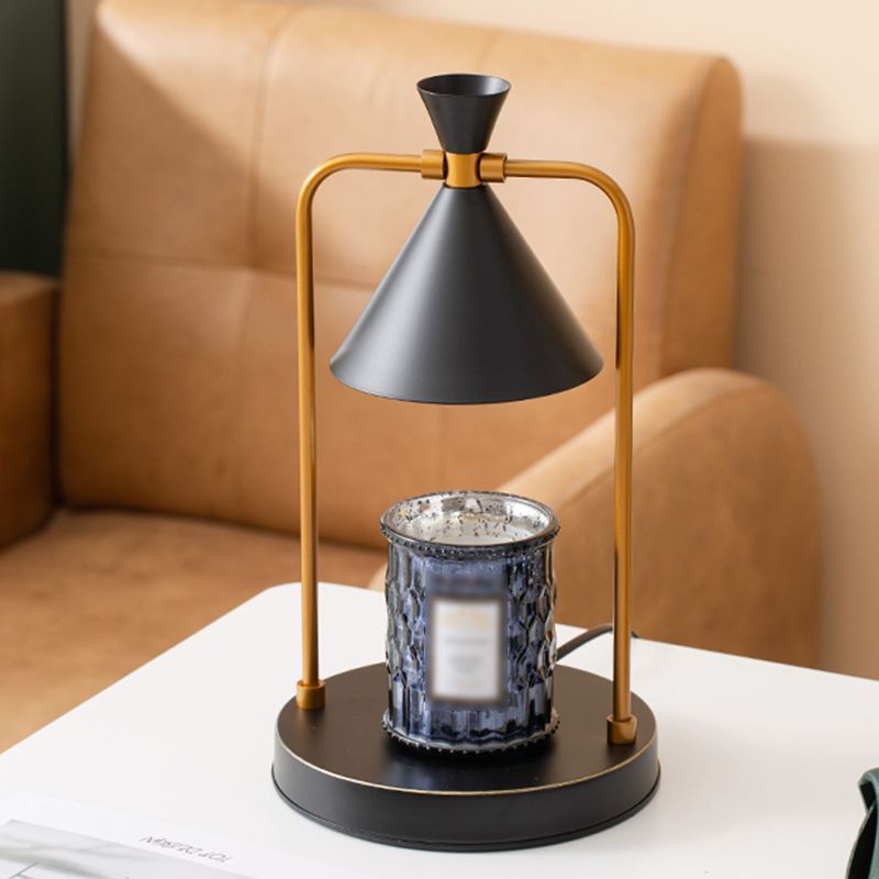 Lámpara de escritorio de metal nórdico, lámpara de mesa de cera fundida para aromaterapia para dormitorio