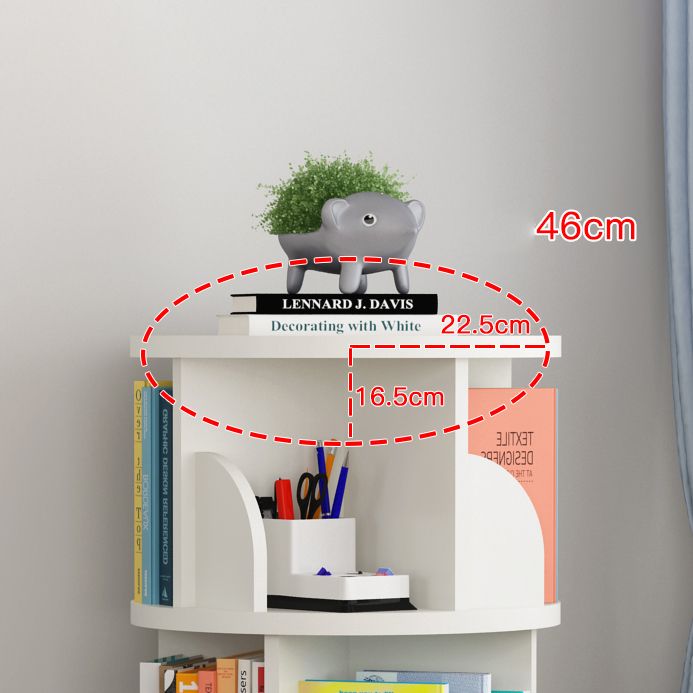 Open Wooden Bookshelf Modern Home Living Room Revolving Bookcase