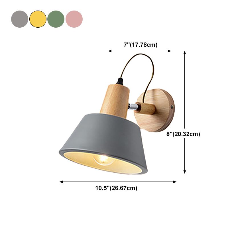 Nordic Style Wall Light Geometry Rotatable Colorful Wall Lamp with Iron Shade for Bedroom