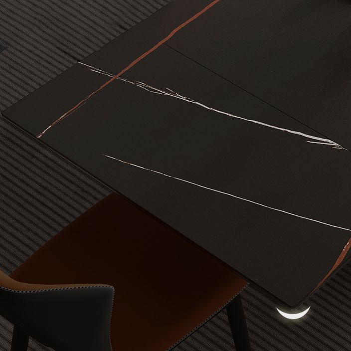 Modern 1/4/5/7 Pieces Dining Set Rectangle Black Dining Table Set for Home Use