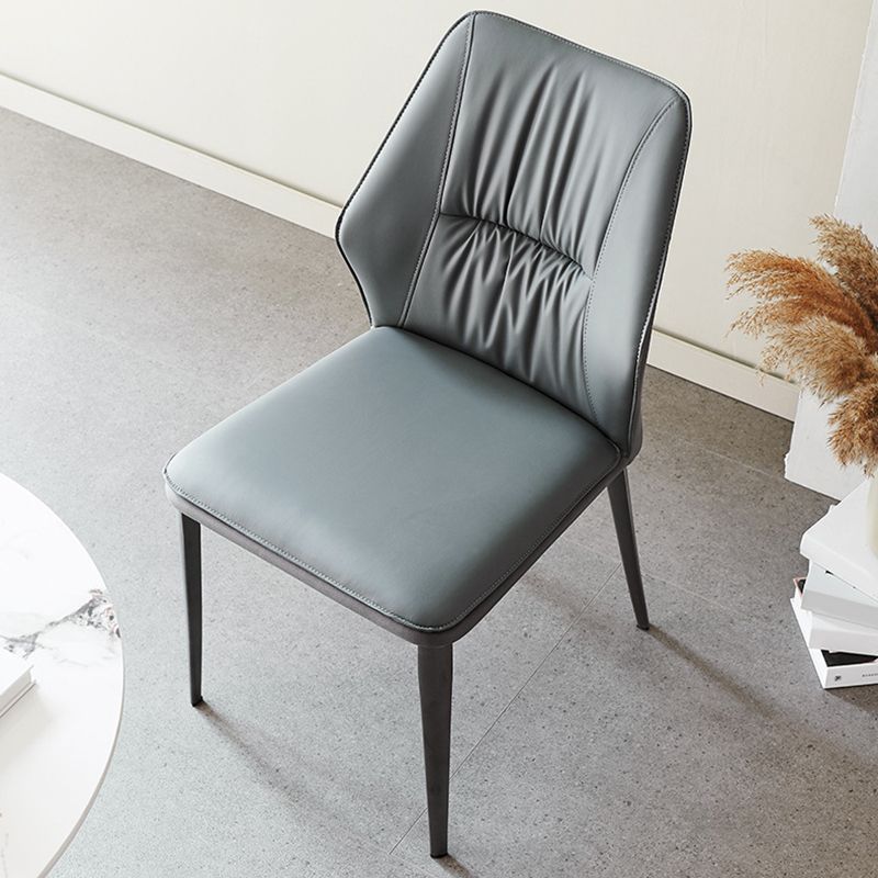 Contemporary Style Chair Armless Chairs for Kitchen with Metal Legs