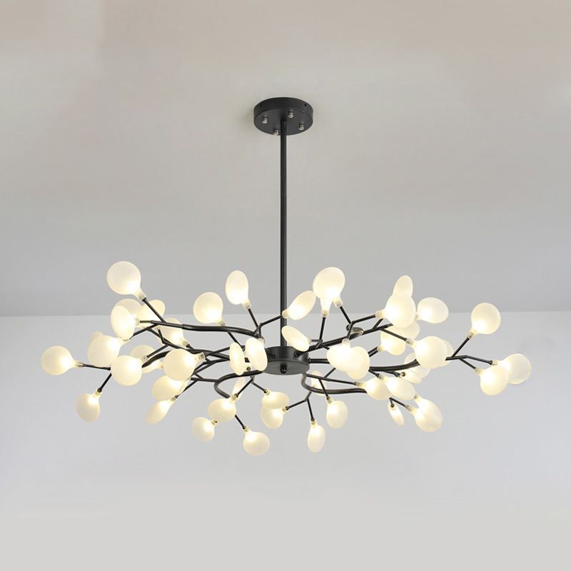 Modern Branch-Like Wireframe Chandelier Metal Living Room LED Hanging Light Fixture