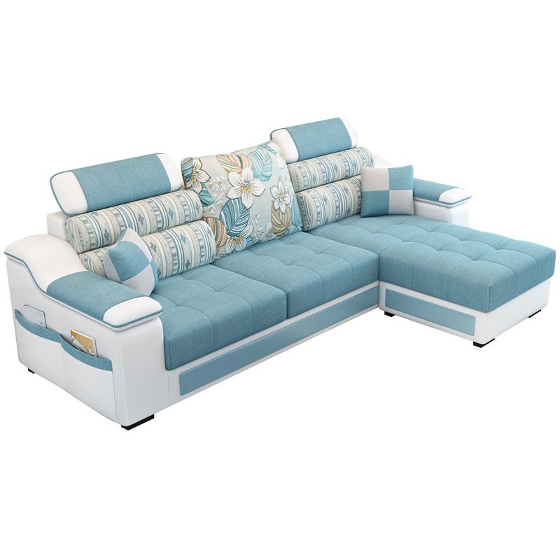 Sloped Arms L-Shape High Back Sofa 106.3"L x 57"W x 35.43"H Sectionals with Storage