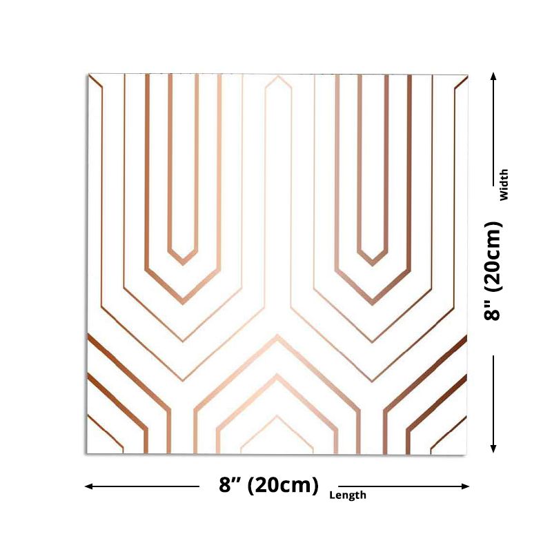 Stick On Arrow Wallpaper Panels PVC Contemporary Wall Decor in Brown on White for Kitchen