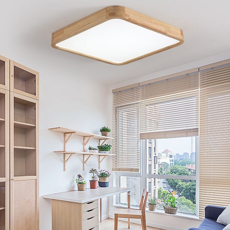Plafonnier en bois monté sur plafonnier moderne pour salon